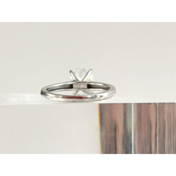 Minimalist Sterling Silver Oval Cut Vintage Cubic Zirconia Wedding Ring - sz 9 - Picture 5 of 10